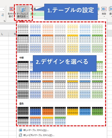 エクセルで表を作るときにデザインで気をつける