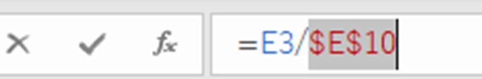 数式バーで相対参照に変更