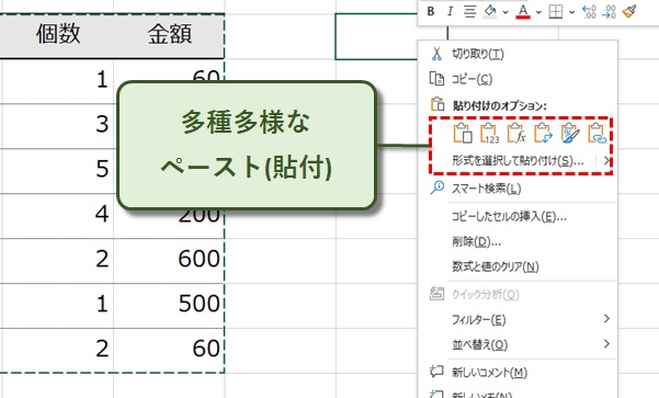 多種多様なペースト