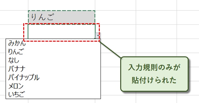 入力規則のみ貼付け