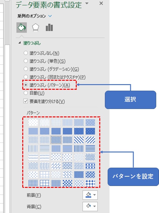 パターンを設定