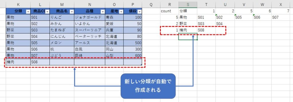 AGGREGATE関数を使用して自動追加