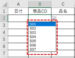 プルダウンリストを表示