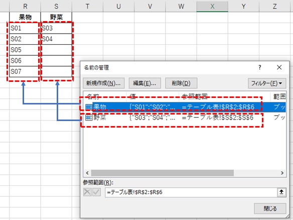 範囲に名前をつける