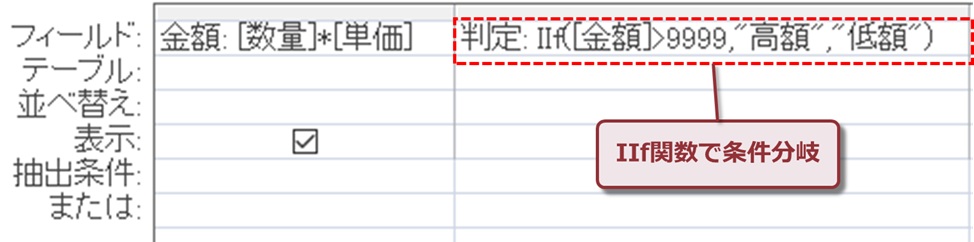 IIf関数で条件分岐