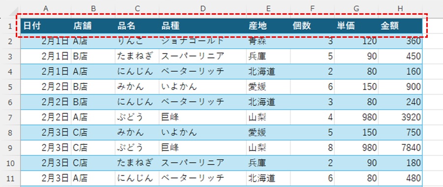 フィルターボタンが無い状態